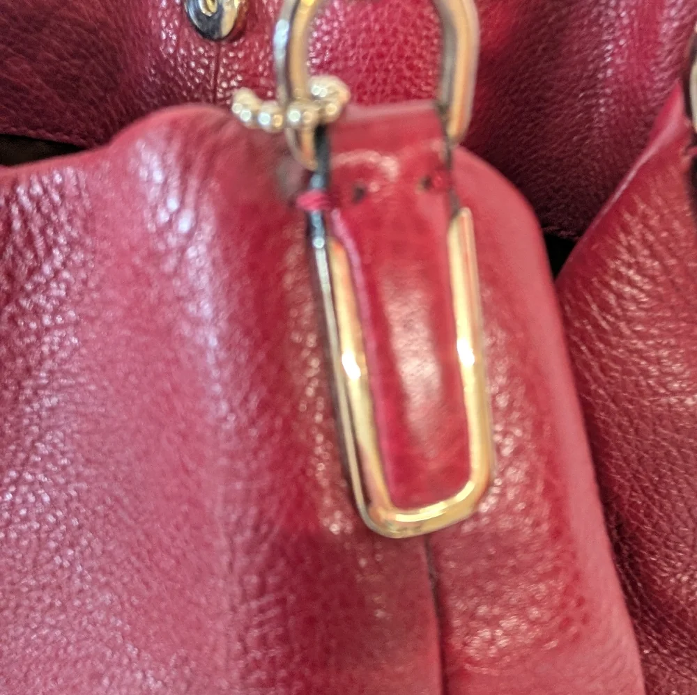 Coach Bag Madison Phoebe Cranberry Red Leather Shoulder Hobo H24621 From 2013